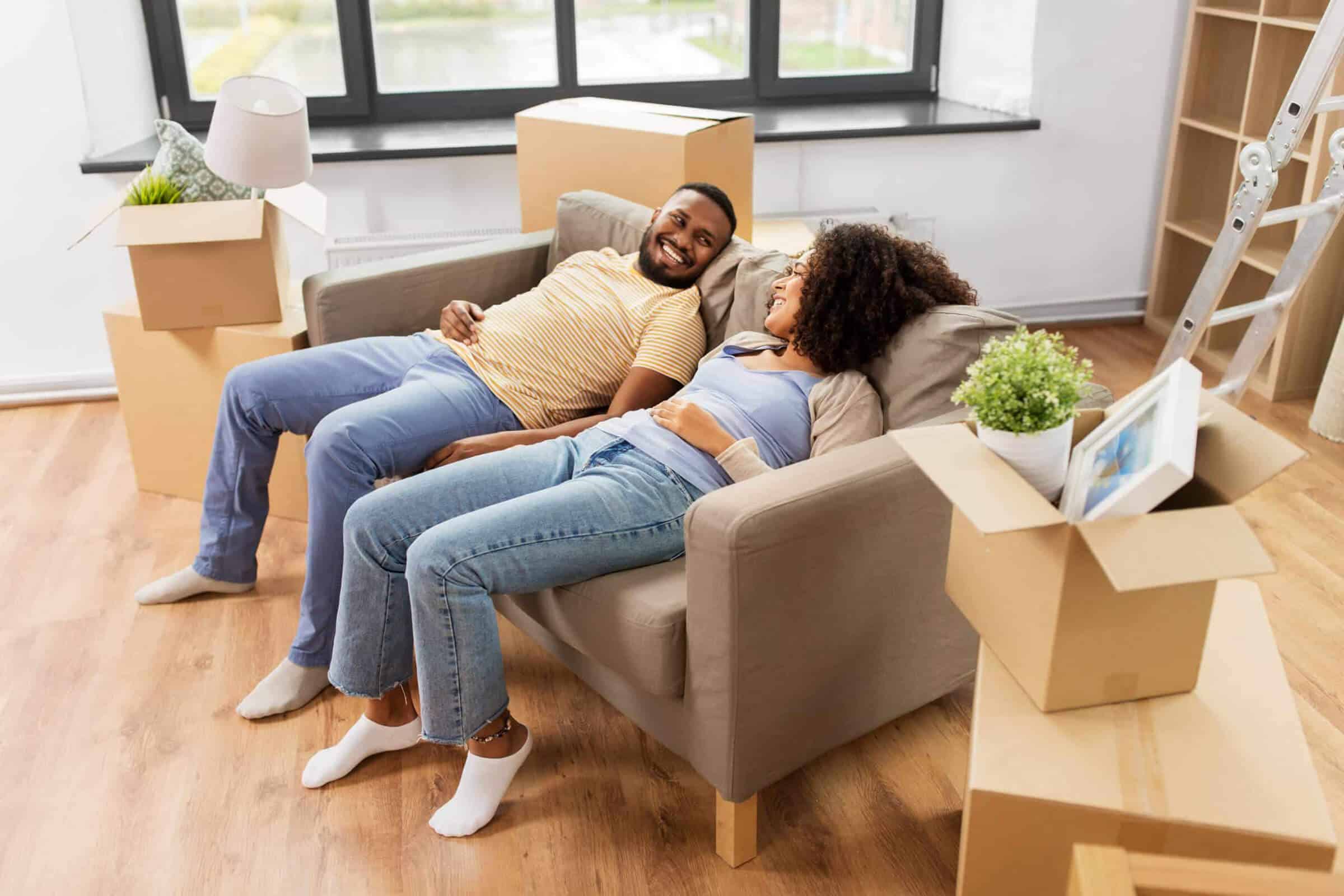 Couple relaxing on the couch
